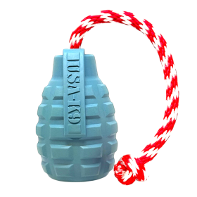 USA-K9 Grenade Rubber Dog Toy for Chewing, Tug & Treat Dispensing