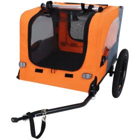 Outdoor Heavy Duty Collapsible Pet Bike Trailer with 16-Inch All-Terrain Wheels & Universal Hitch – Foldable Dog/Cargo Carrier Cart for Bicycles
