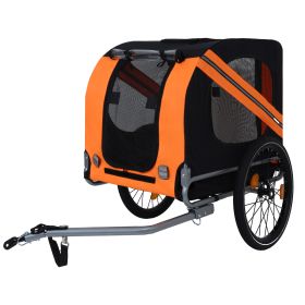 Large Folding Bike Trailer for Dogs – 120LB Capacity All-Terrain Pet Carrier, Durable Steel Frame for Cycling, Jogging, Camping & Outdoor Adventures