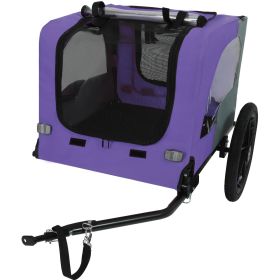 Outdoor Heavy Duty Collapsible Pet Bike Trailer with 16-Inch All-Terrain Wheels & Universal Hitch ��� Foldable Dog/Cargo Carrier Cart for Bicycles