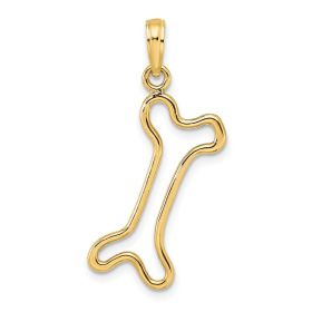 14K Cut-Out Polished Dog Bone Charm