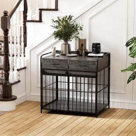Furniture Style Dog Crate with 2 Drawers, Dog Kennel Medium, Heavy Duty Dog Crates, Dog Kennel Furniture for Small and Medium Dogs