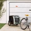 Pet Bike Trailer Gray and Black Oxford Fabric&Iron
