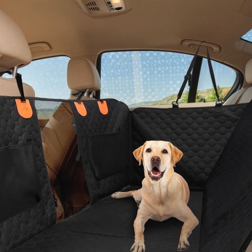 Dog Car Back Seat Cover With Zipper Mesh Window Storage Bags Waterproof 600D Oxford Cloth Car Seat Protector With Slide Flaps For Cars Trucks SUV Dog Car Back Seat Cover With Zipper Mesh Window Storage Bags Waterproof 600D Oxford Cloth Car Seat Protector With Slide Flaps For Cars Trucks SUV