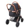 Pet Stroller, 4 Wheels Dog Stroller Rotate with Brakes, 66 lbs Weight Capacity, Puppy Stroller with Detachable Carrier, Storage Basket and Pet Pad