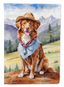 Nova Scotia Duck Tolling Retriever Cowboy Welcome House Flag Large Porch Sleeve Pole Decorative Outside Yard Banner Artwork Wall Hanging, Polyester