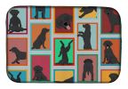 Lots of Black Labrador Retriever Dish Drying Mat Absorbent Dish Drying Mat Pad for Kitchen Counter Dish Drainer Mat for Countertop, 14 x 21"