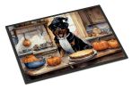 Rottweiler Fall Kitchen Pumpkins Doormat Front Door Mat Indoor Outdoor Rugs for Entryway, Non Slip Washable Low Pile, 24H X 36W