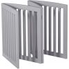 24" Folding Freestanding Wood Pet Dog 4 Panel Safety Gate - Grey