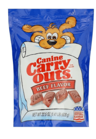 Canine Carry Outs Beef Flavor Dog Treats, 22.5 oz Bag