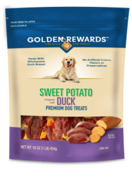 Golden Rewards Sweet Potato Wrapped with Duck Premium Treats for Dogs, 16 oz Bag