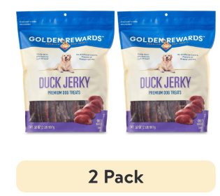 (2 pack) Golden Rewards Duck Jerky Premium Dog Treat 32 oz