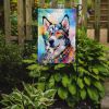 Siberian Husky Hippie Dawg Garden Flag Mailbox Flag Decorative Yard Flag Banner Outside Patio Artwork Yard Flower Beds, Garden Size, Multicolor