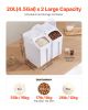 Rice Storage Container, 4.5Gallon/20L x2 Capacity Large Dog Food Dispenser Bin, Kitchen Ingredient Grain Cereal Flour Bin