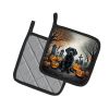 Black Labrador Retriever Spooky Halloween Pair of Pot Holders Kitchen Heat Resistant Pot Holders Sets Oven Hot Pads for Cooking Baking BBQ