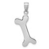 14k White Gold Solid Polished Dog Bone Charm