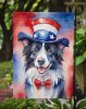 Border Collie Patriotic American Garden Flag Mailbox Flag Decorative Yard Flag Banner Outside Patio Artwork Yard Flower Beds, Garden Size, Multicolor
