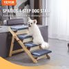 Wooden Pet Steps and Ramp Combo, 2-in-1 Design, Foldable Access for Beds, Sofas, and Vehicles, 4-Step Structure for Pets of Small to Large Size