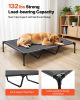 Elevated Dog Bed for Large Dogs, Portable Raised Dog Cot with Steel Metal Frame and Breathable Teslin Mesh