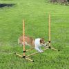 PawHut 6 Piece Dog Agility Training Set with High Jump Hurdle Bar Adjustable Height Carry Bag Whistle Orange