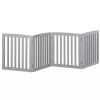 24" Folding Freestanding Wood Pet Dog 4 Panel Safety Gate - Grey