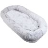 Human Dog Bed, 71''x40''x12'' Size Fits You and Pets, Washable Faux Fur Dog Bed for People Doze Off, Napping Orthopedic Dog Bed - Grey