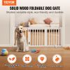 Free Standing Dog Gate, 24" H x 60" W Freestanding Pet Gate, 3 Panels Foldable Dog Gate for Wide and Narrow Passageways