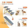 Wooden Pet Steps and Ramp Combo, 2-in-1 Design, Foldable Access for Beds, Sofas, and Vehicles, 4-Step Structure for Pets of Small to Large Size