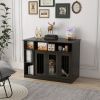 Luxury Dog Crate Furniture with Storage Brown Lockable Door Pet Cage for Medium Large Dogs 47 x 23.5 x 35