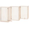 Dog Gate with Door Foldable 6 Panels 118.1 " Poplar Wood