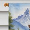 Bernese Mountain Dog Cowboy Welcome House Flag Large Porch Sleeve Pole Decorative Outside Yard Banner Artwork Wall Hanging, Polyester, House Size