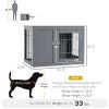 33 Furniture Style Indoor Dog Cage Crate End Table Pet Kennel with Double Doors & Locks Gray for Small and Medium Dogs