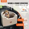 Dog Car Seat, Waterproof Dog Booster Seat for Car with A Storage Pocket, Clip-On Safety Leash and Sponge Filling