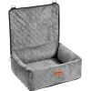 Dog Car Seat, Dog Booster Seat for Car with A Storage Pocket, Clip-On Safety Leash, Sponge and PP Cotton Filling