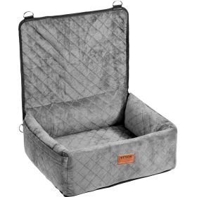 Dog Car Seat, Dog Booster Seat for Car with A Storage Pocket, Clip-On Safety Leash, Sponge and PP Cotton Filling