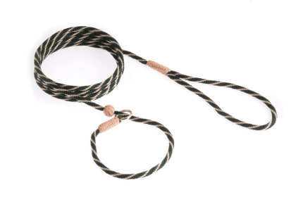 Nylon Slip Lead With Stopper (6 ft  x 1/8in or 4mm) (Color: Green Multicolor, size: 6 ft  x 1/8in or 4mm)