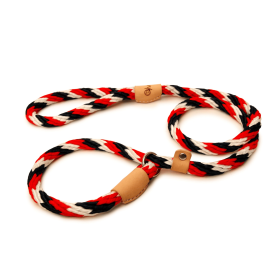 Sport Slip Lead With Stopper (6 ft  x 5/16in or 8mm) (Color: Red-White-Dark Blue, size: 6 ft  x 5/16in or 8mm)