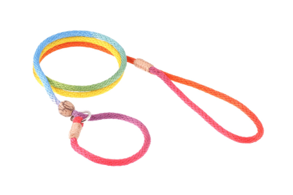 Nylon Slip Lead With Stopper (6 ft  x 1/8in or 4mm) (Color: Blue Combination, size: 6 ft  x 1/8in or 4mm)