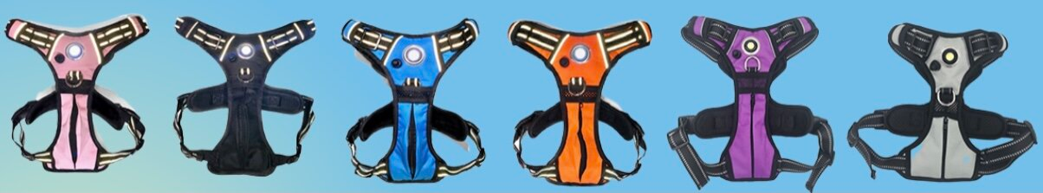 Headlight LED No-Pull Dog Harness (Color: GREY, size: large)