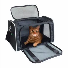 GOOPAWS Soft Sided Pet Carrier (Color: Black / Grey, size: 17" x 10" x 11.5")