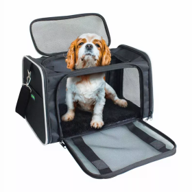 GOOPAWS Soft Sided Pet Carrier (Color: Black / Grey, size: 19" x 12" x 12")
