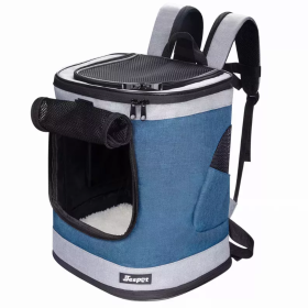 JESPET Soft Pet Backpack Carrier (Color: Blue Grey, size: 13"x 12"x 17")