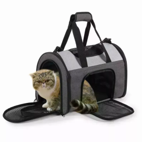 JESPET Airline Approved Soft-Sided Dog Carrier (Color: Smoke Grey, size: 16" x 10" x 11")