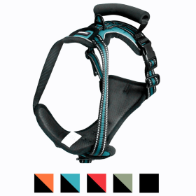 GOOPAWS Adjustable Reflective Padded Dog Harness (Color: Blue, size: Neck)