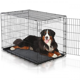 ProSelect Folding Wire Dog Crate with Removable Tray (Color: Black, size: small)
