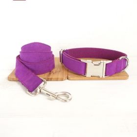Pet bow tie Solid dog collar bow accessories (Option: Purple Aset-S)