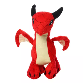 Mighty Dragon Plush Dog Toy (Color: Red, size: One Size)