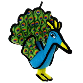 Tuffy Zoo Animal Dog Toy (Color: Turquoise & Yellow, size: large)