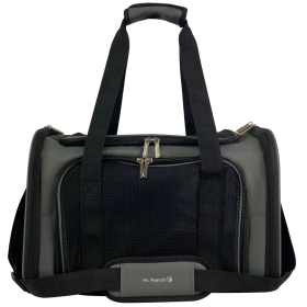 Mr. Peanut's Silver Series Airline Dog Carrier Soft Sided Pet Carrier (Color: Charcoal Ash, size: 17.5 in L x 11 in W x 11 in H)