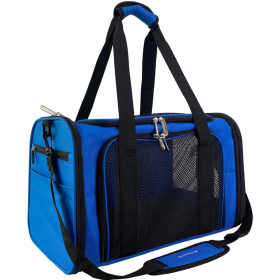 Mr. Peanut's Silver Series Airline Dog Carrier Soft Sided Pet Carrier (Color: Deja Blue, size: 17.5 in L x 11 in W x 11 in H)